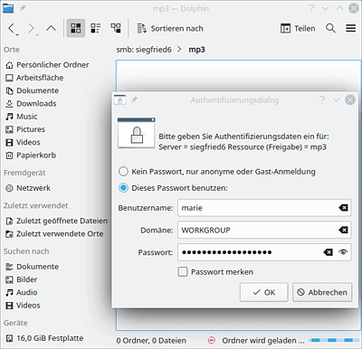 Dolphin als Samba-Client