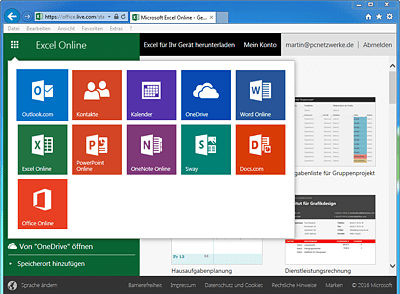 Zugriff auf Microsoft Office im Browser