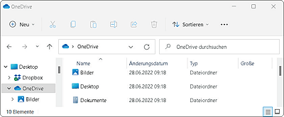 OneDrive speichert Ihre Dokumente in der Cloud.