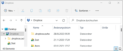 Das Dropbox-Verzeichnis wird mit der Cloud synchronisiert.