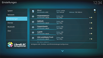 Die Netzwerkkonfiguration von LibreELEC