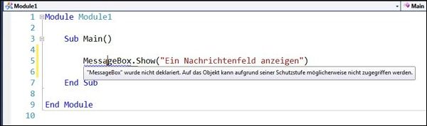 Eine Methode kann nur auf die Objekte zugreifen, die ihre eigene Assembly selbst definiert oder die in Assemblys liegen, auf die sie verweist