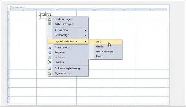 Positionierung des TextBlock und Anpassen des Layouts