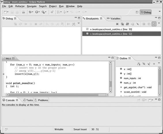 Viewing breakpoints in Eclipse