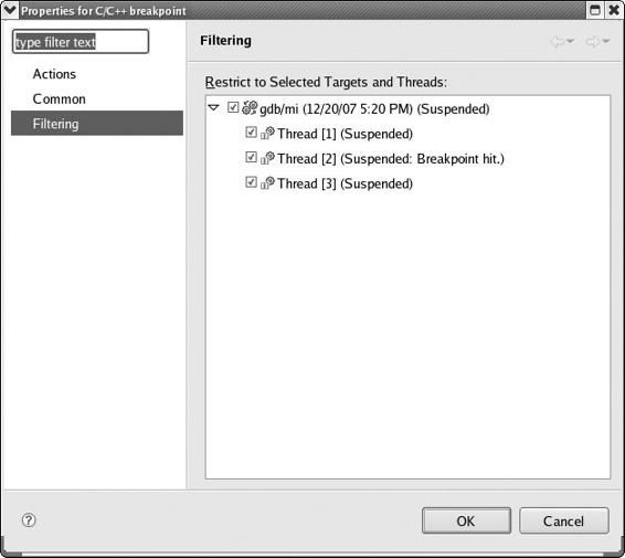 Setting a thread-specific breakpoint in Eclipse