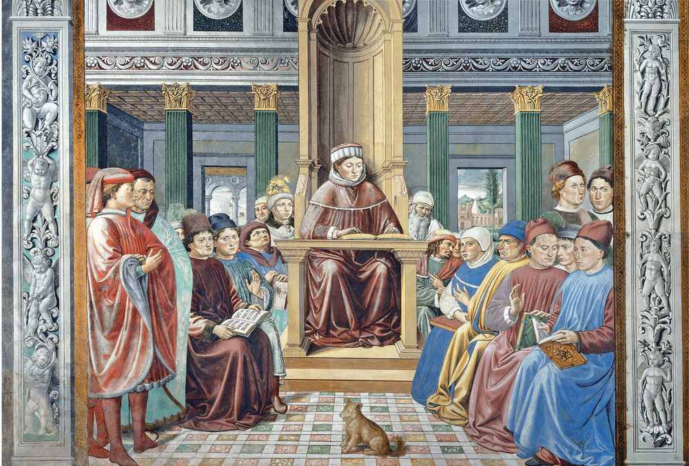 Benozzo Gozzoli (1420-1497), Sant’Agostino insegna a Roma. San Gimignano, Chiesa di Sant’Agostino