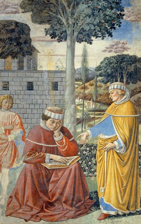 Benozzo Gozzoli (1420-1497), Sant’Agostino legge le epistole di San Paolo. San Gimignano, Chiesa di Sant’Agostino