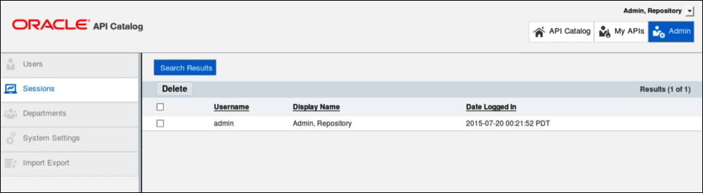 The OAC web console