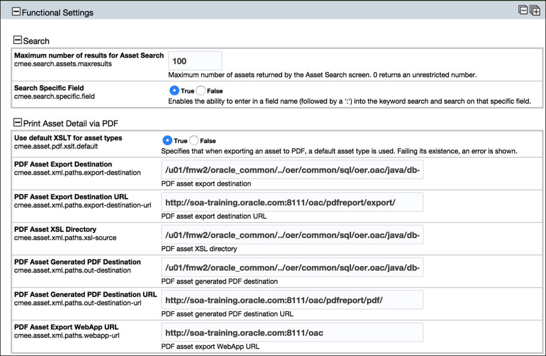 The OAC web console