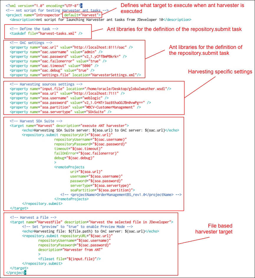 Using the SOA Suite Ant Harvester