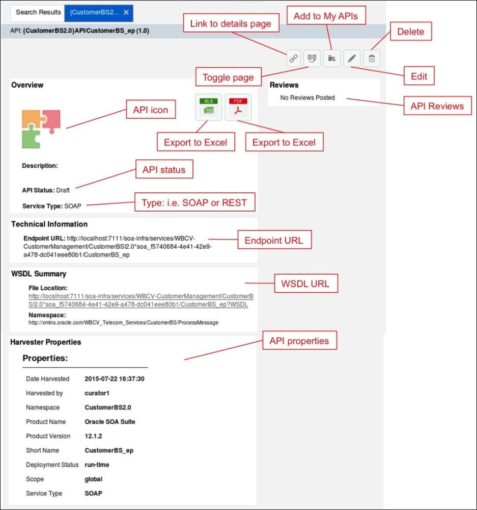 Viewing and editing API metadata