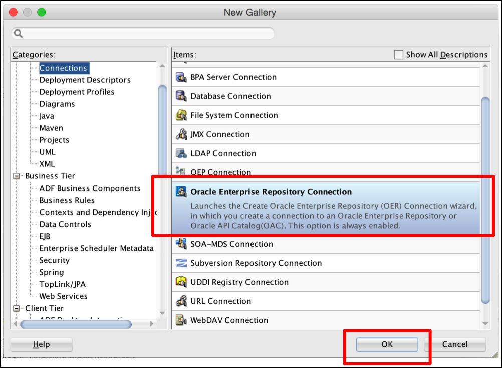 Using the OER JDeveloper plug-in with OAC