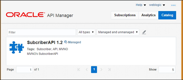 Accessing the Oracle API portal as an administrator