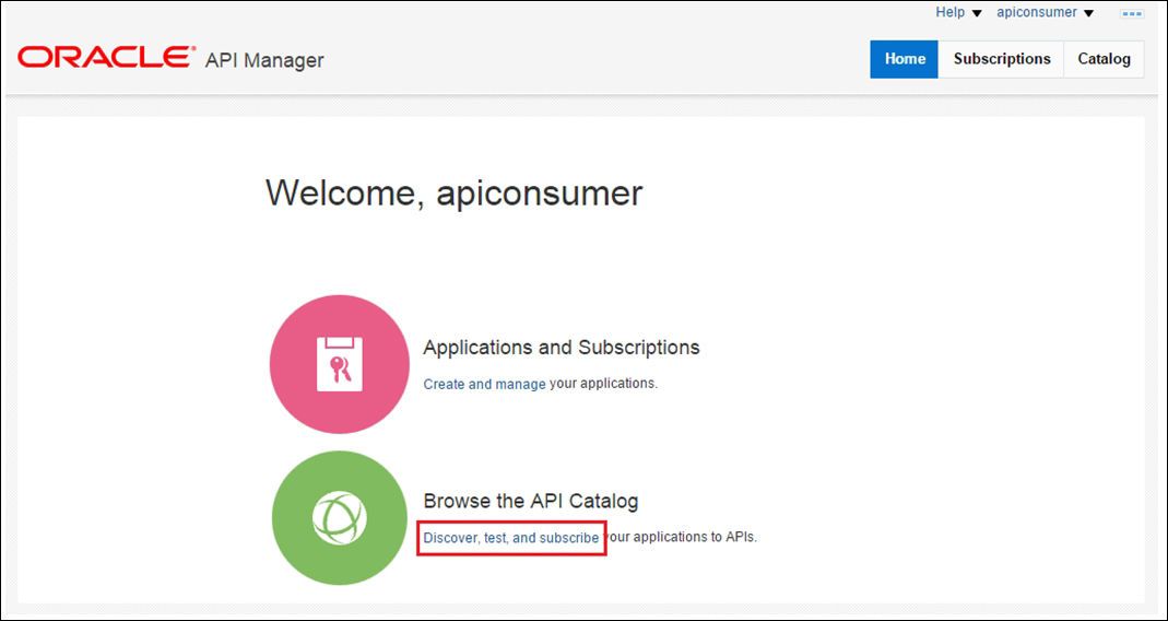 Working with Oracle API Manager as a consumer