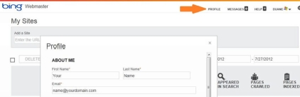 Bing Webmaster Tools Profile