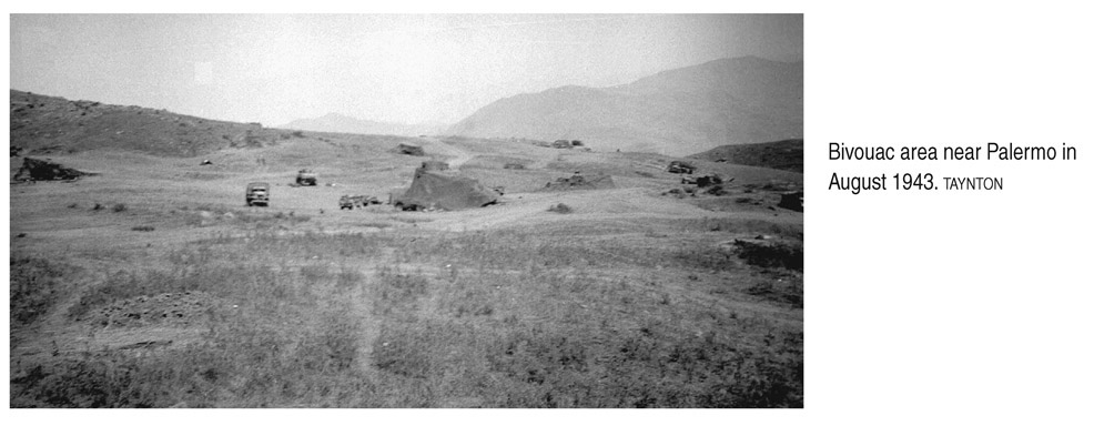 Bivouac area near Palermo in August 1943. TAYNTON