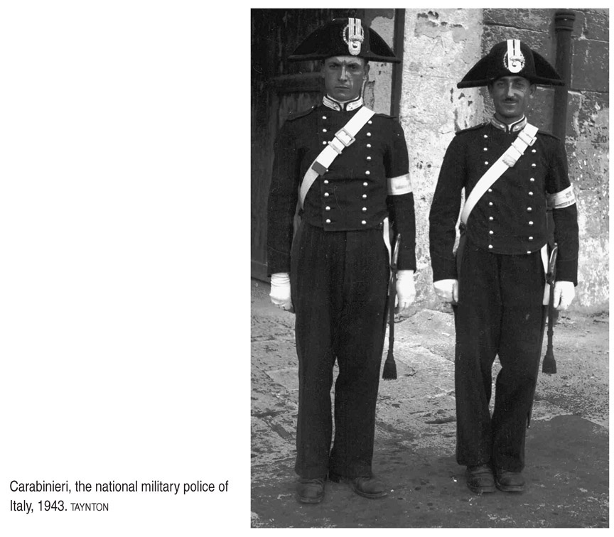 Carabinieri, the national military police of Italy, 1943. TAYNTON