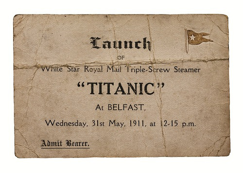 TITANIC launch invitation (TR59-4) (clear background)