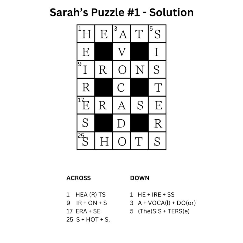 An image of a crossword puzzle.