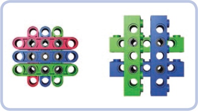 A comparison between a construction using beams (left) and one using bricks (right)