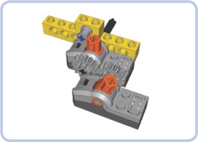 Two hard-coupled switches with one of them blocked. The hard-coupling makes the block work on both switches.