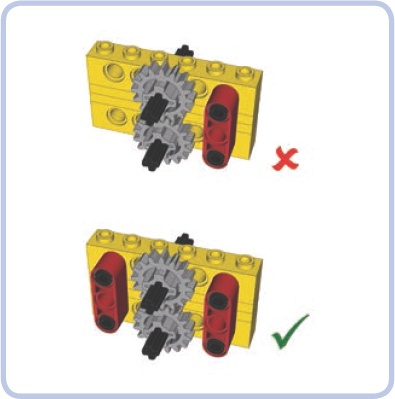 Holding one end of the bricks together doesn’t create a rigid connection, but holding both does.