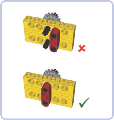 It’s possible to reduce the number of reinforcing pieces by aligning them to the meshed gears rather than pairing them.