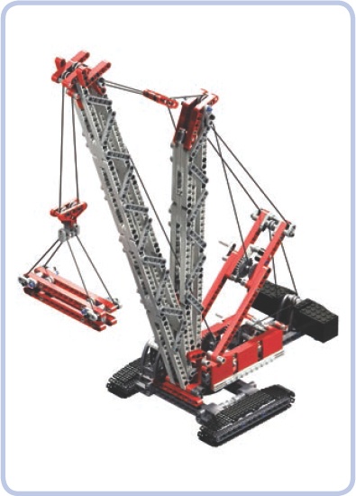 The LEGO 8288 Crawler Crane set comes with two booms (greyish in this image) made entirely of simple trusses.