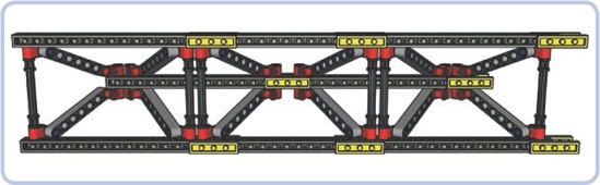 The bottom view of the triangular Warren truss shows that the lower beams (horizontal, top and bottom) are held together only from the inside of the truss. This means that they can be pushed apart by a sufficiently high load on the top beam (horizontal, middle).