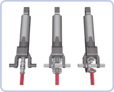 Three examples of transferring drive to the small linear actuator. Note that all three have a 1:1 gear ratio.