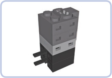 The Power Functions adapter plug (light grey) can have an unlimited number of Power Functions plugs (dark grey) attached on top of it and an unlimited number of 9V plugs (black) attached to its bottom.