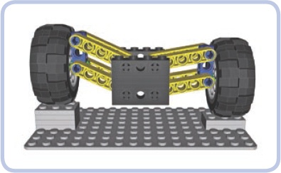 Independent suspension with both wheels on obstacles. Both wheels negotiate obstacles independently; hence the name of the suspension type.