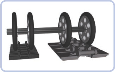 A pair of wedge belt wheels 1 stud apart can firmly secure the older type of track. If they are 2 studs apart, they can do the same with the newer type of track.