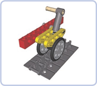 This suspension, which uses a trailing arm and a shock absorber, takes advantage of double road wheels to position the absorber as low as possible. With a central road wheel, the shock absorber would have to be moved to the outer side or be located much higher.