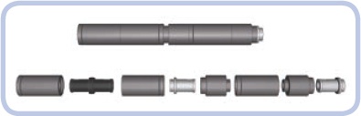 Two sections of my T-72M tank’s barrel. They are made of slightly different pieces, but they have identical dimensions and a clearly visible notch between them. The resulting barrel, over 20 studs long, is surprisingly sturdy.