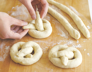 Braiding pretzel dough