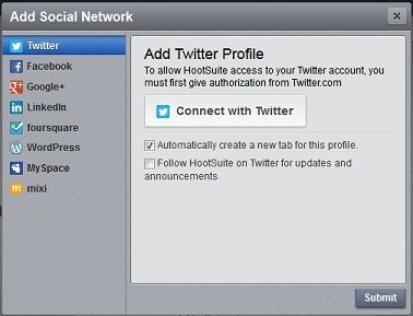 Add Twitter Profile