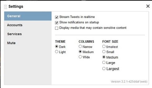 TweetDeck Appearance