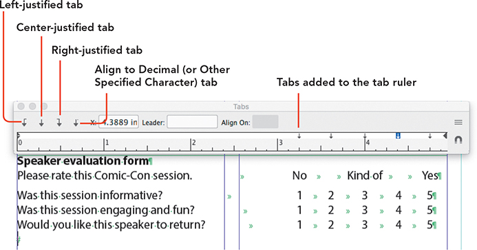 A snapshot of the Tabs panel.