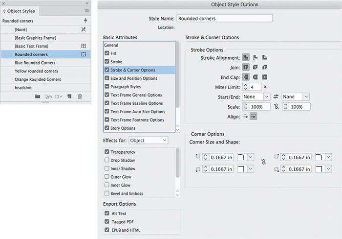 A screenshot of the Object Styles panel.