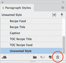 A screenshot of the Paragraph Styles panel.