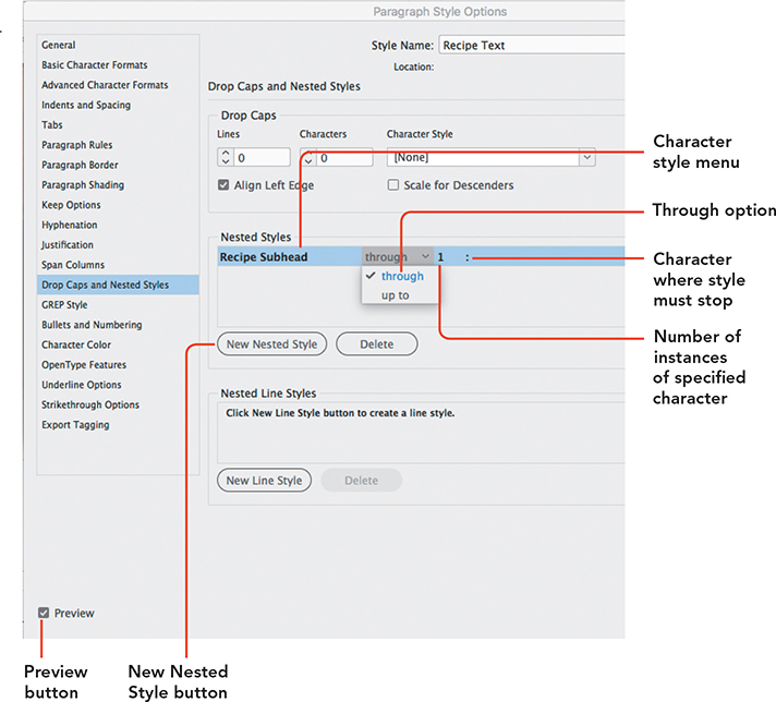 A screenshot of the Paragraph Style Options dialog box.