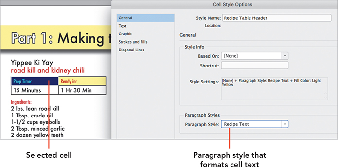 A screenshot of the Cell Style Options dialog box.