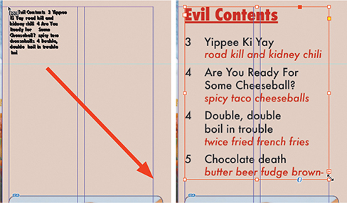 Addition of table of contents text to the document is depicted.