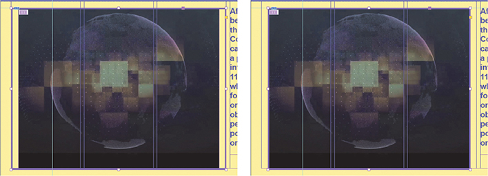 A snapshot shows a video within the media frame. Either end of the media frame is larger than the video frame. 
