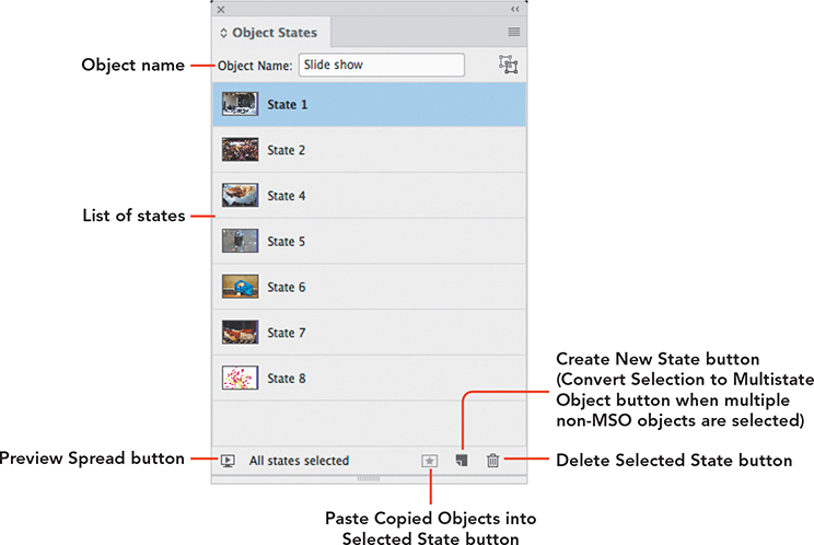 A screenshot of the Object States panel.