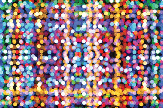 Figure shows a frizzy texture of colored lights.