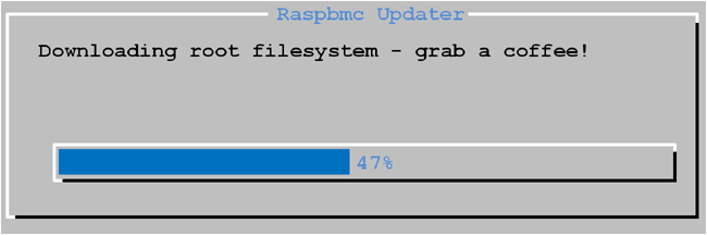 Der Raspbmc-Updater (Laden des Filesystems)