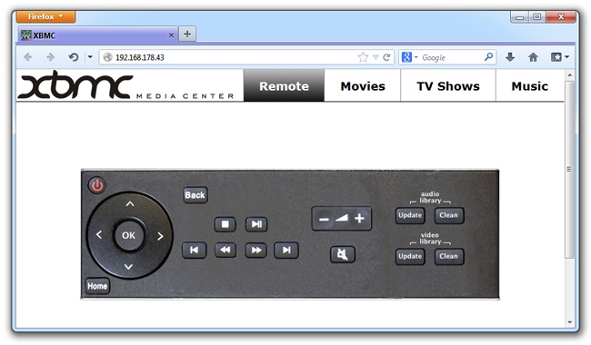 Der Remote-Zugriff über das Standard-Web-Interface