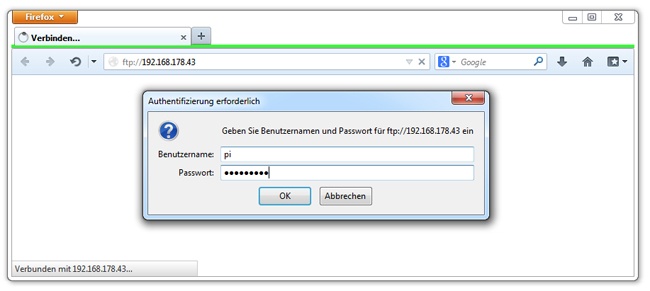 Der FTP-Zugriff auf dein XBMC über den Web-Browser